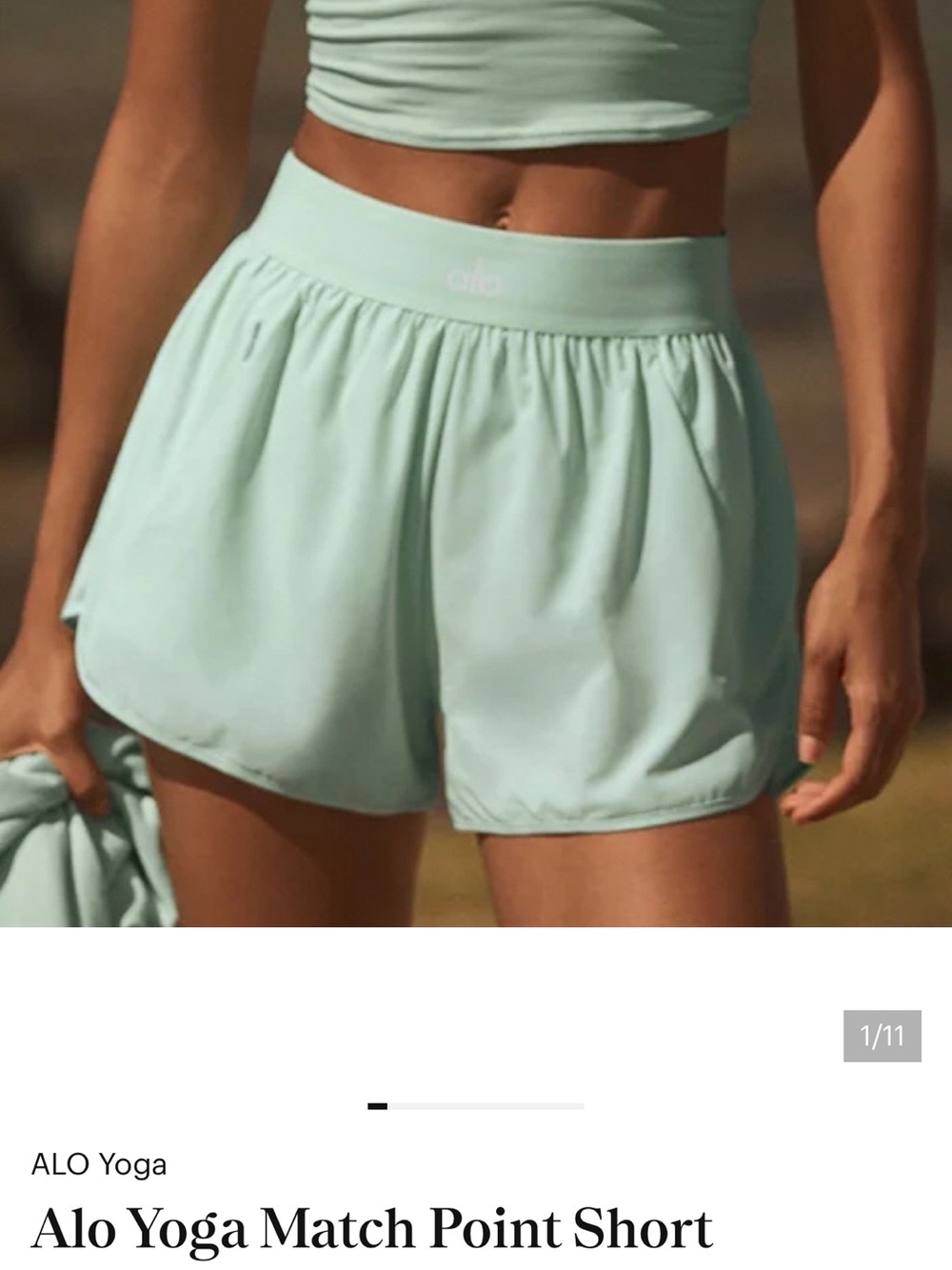 ALO Yoga Match Point Shorts in SpearMint Green